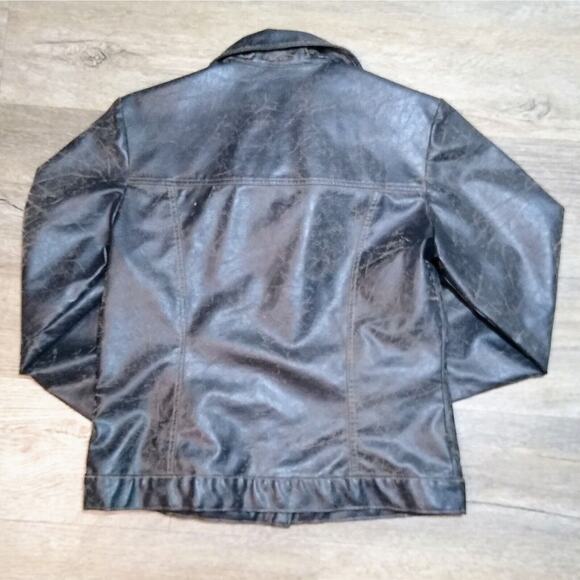 Gotcha Covered Vintage PVC Faux Leather Jacket Sz Small Black USA Made - Picture 3 of 4